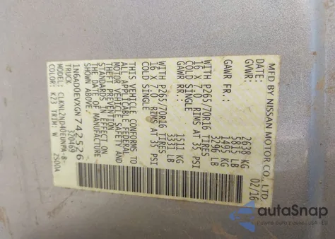 2016 Nissan Frontier Sv из США, поврежденный, VIN 1N6AD0EVXGN742526